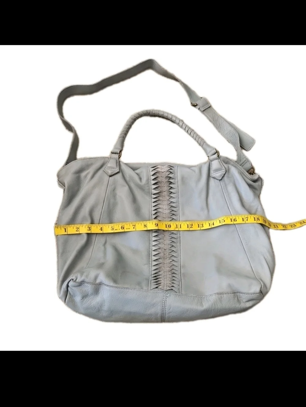 Liebeskind Berlin Light Blue Amalie Laser 2 Satchel Large Boho Designer Bag